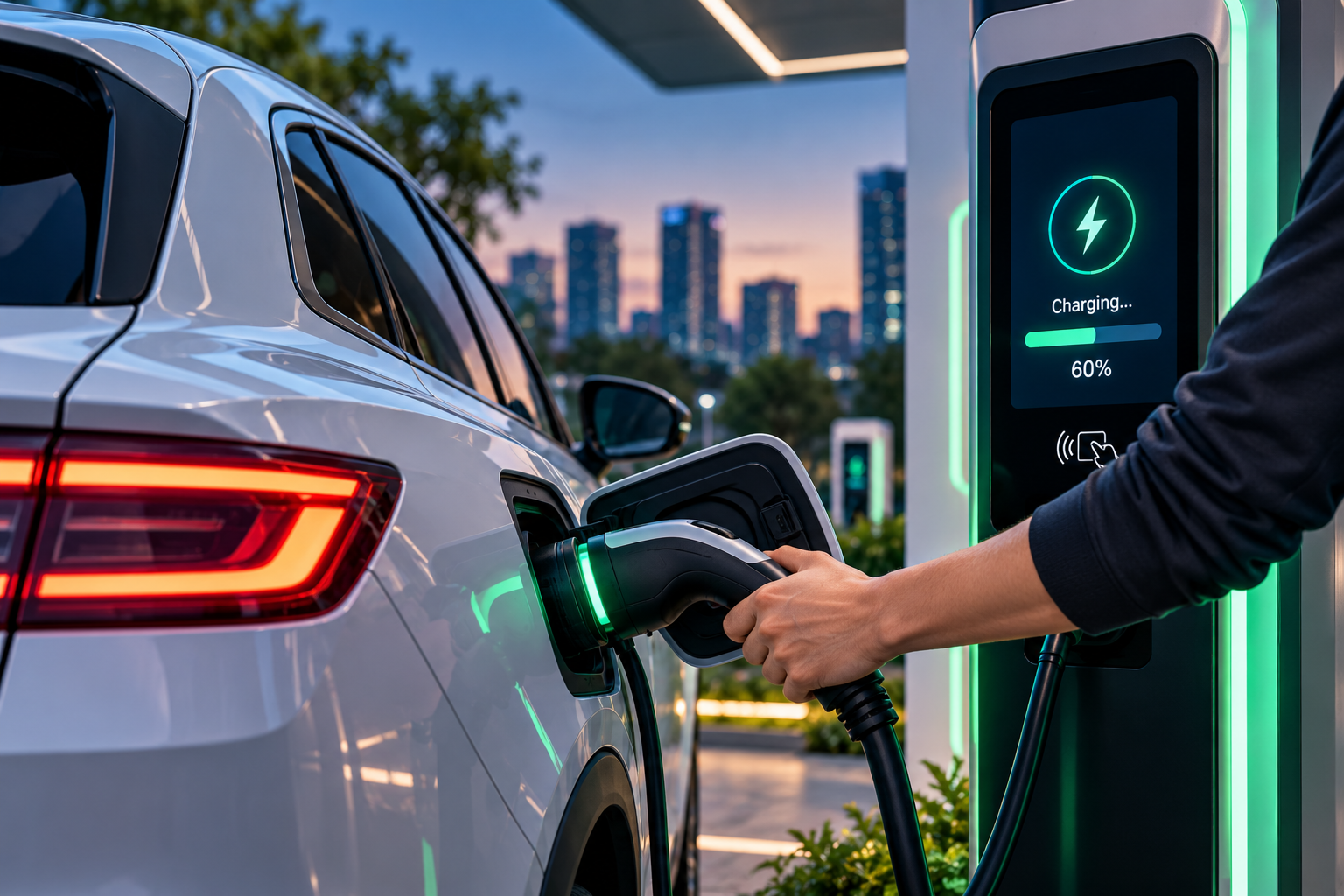 EV Connected to Charger